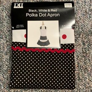 Black, White and Red Polka Dot Apron